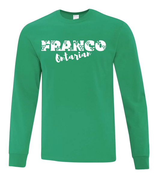 "Franco Script Ontarian" Adult Cotton Long Sleeve with Printed Logo