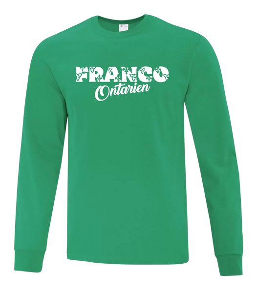 "Franco Script Ontarien" Adult Cotton Long Sleeve with Printed Logo