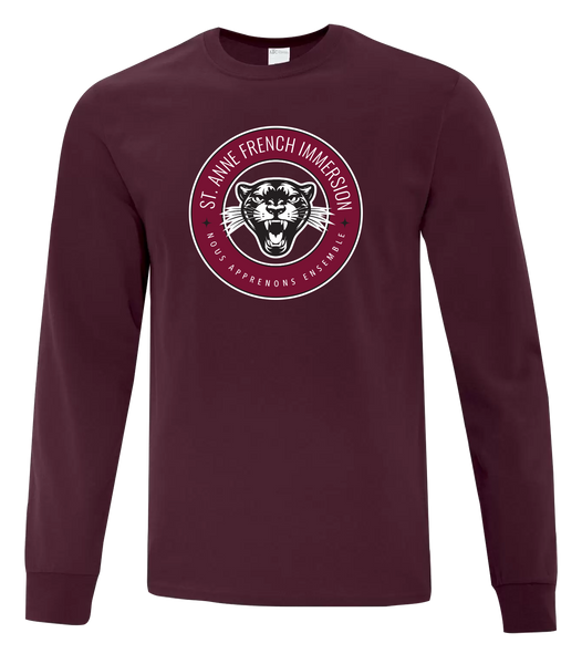 St. Anne French Immersion Adult Cotton Long Sleeve with Printed Logo
