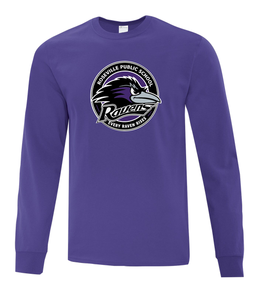 Roseville Ravens Youth Cotton Long Sleeve with Printed Logo
