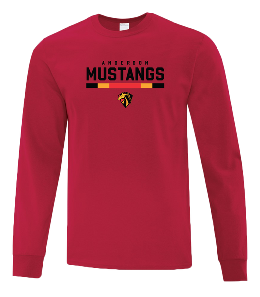 Anderdon Mustangs Adult Cotton Long Sleeve with Printed Logo