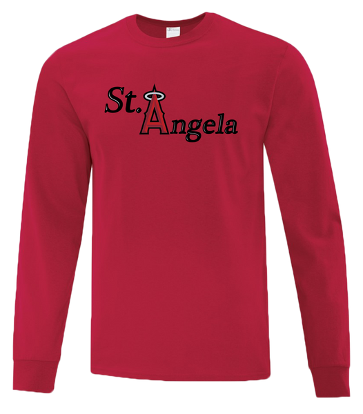 S. Angela Adult Cotton Long Sleeve with Printed Logo