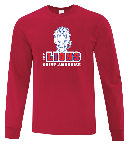 Saint Ambroise Les Lions Adult Cotton Long Sleeve with Printed logo