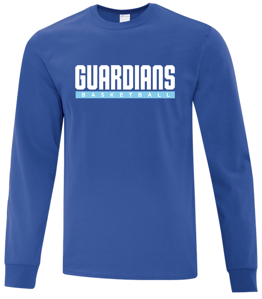 Guardians Basketball Block Letters Youth Cotton Long Sleeve with Printed Logo