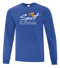 St. James Adult Cotton Long Sleeve with Printed Logo
