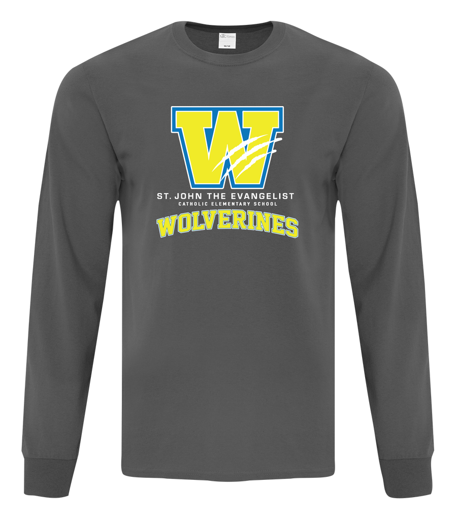 St. John the Evangelist Wolverines Youth Cotton Long Sleeve with Printed Logo