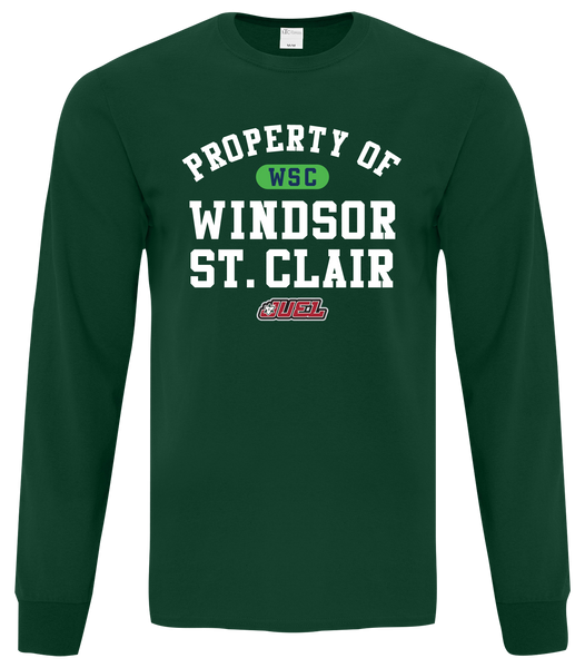 Property of Windsor St. Clair Basketball Adult Cotton Long Sleeve with Printed Logo