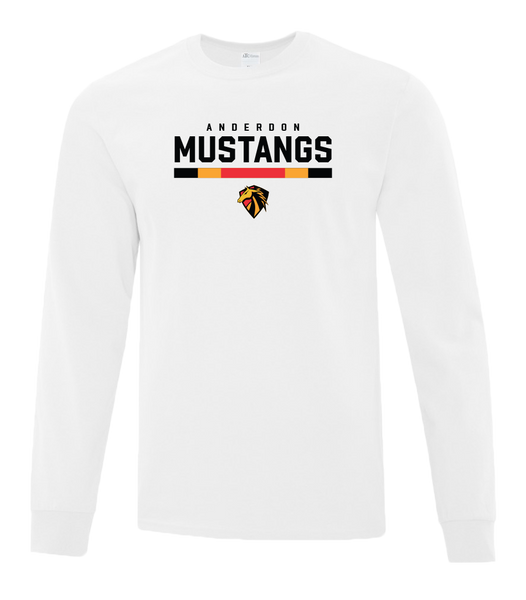 Anderdon Mustangs Adult Cotton Long Sleeve with Printed Logo