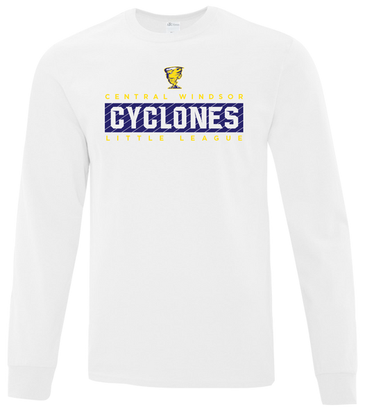 Cyclones Adult Cotton Long Sleeve with Printed Logo