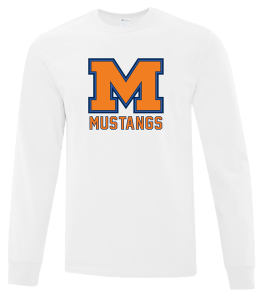 Vincent Massey Mustangs Adult Cotton Long Sleeve with Printed Logo