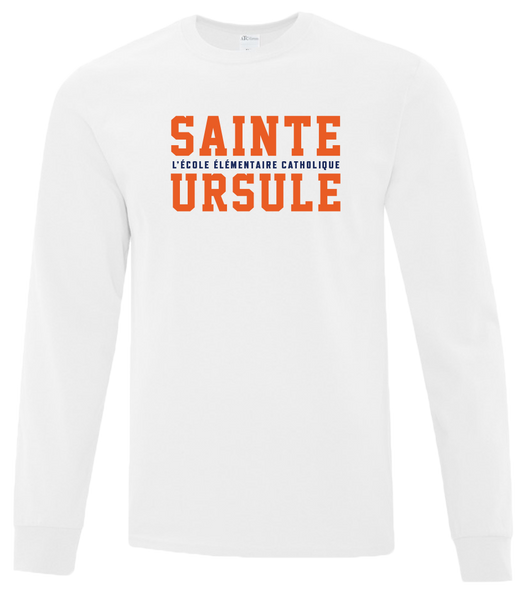 Sainte-Ursule Block Letters Adult Cotton Long Sleeve with Printed Logo
