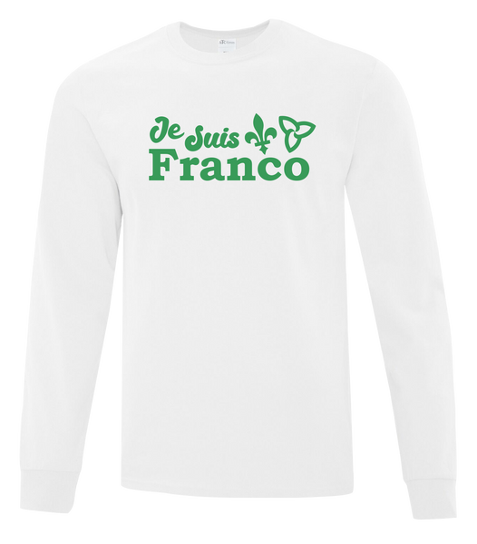 "Je Suis Franco" Adult Cotton Long Sleeve with Printed Logo
