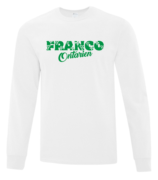 "Franco Script Ontarian" Youth Cotton Long Sleeve with Printed Logo
