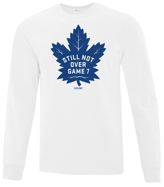 "Still Not Over Game 7" Disbeleafs Adult Cotton Long Sleeve with Printed Logo