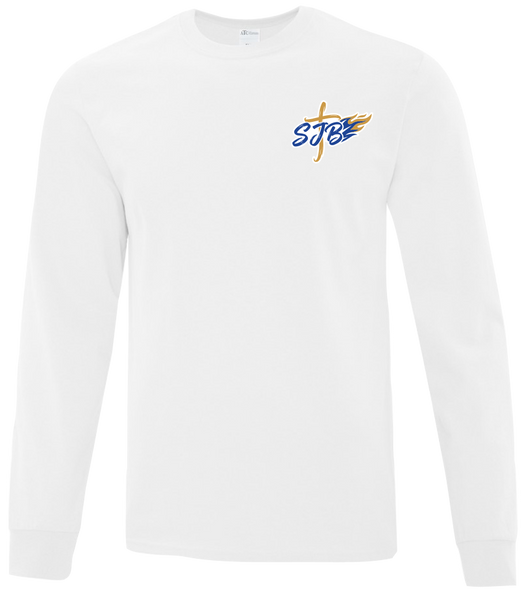 St. John the Baptist Staff Adult Cotton Long Sleeve with Printed Logo