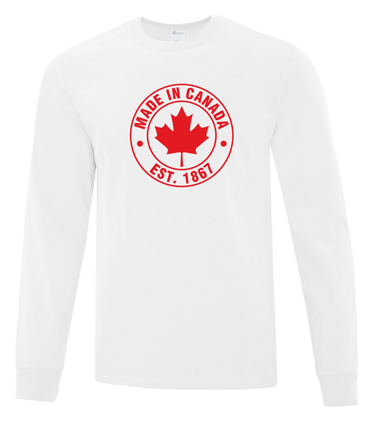 "Made In Canada, Est. 1867" Adult Cotton Long Sleeve with Printed Logo