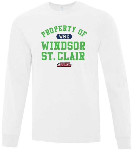 Property of Windsor St. Clair Basketball Adult Cotton Long Sleeve with Printed Logo
