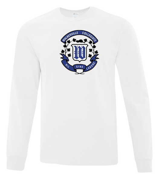 Walkerville Collegiate Institute Adult Cotton Long Sleeve with Printed Logo