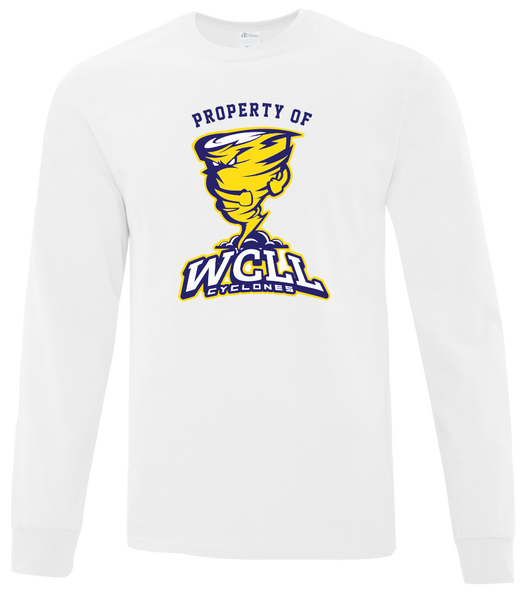 "Property of WCLL" Adult Cotton Long Sleeve with Printed Logo