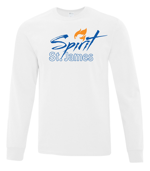 St. James Adult Cotton Long Sleeve with Printed Logo