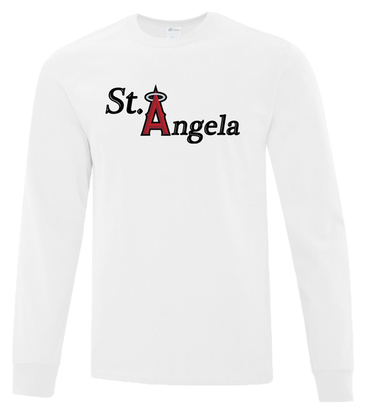 S. Angela Adult Cotton Long Sleeve with Printed Logo