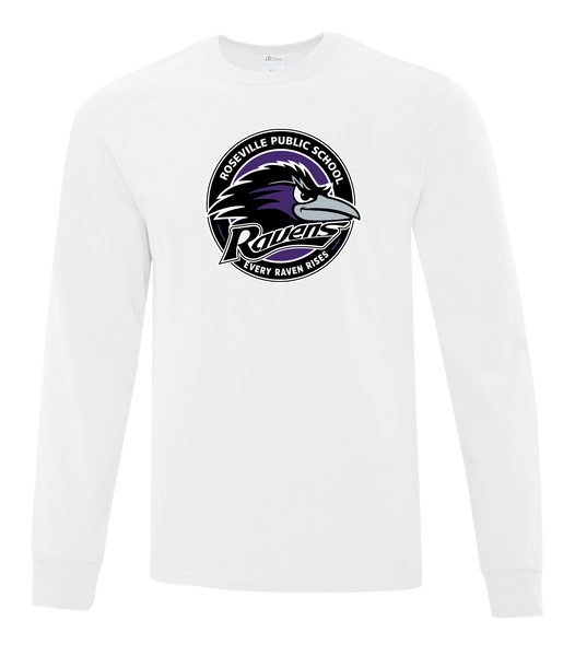 Roseville Ravens Adult Cotton Long Sleeve with Printed Logo