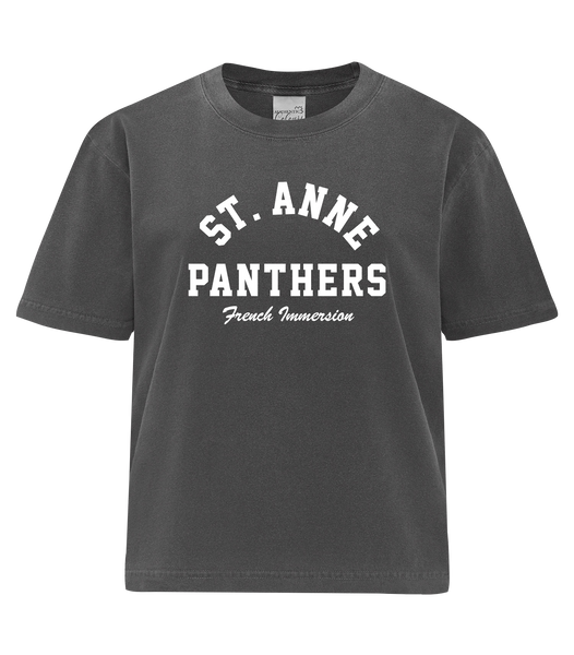 St. Anne Panthers French Immersion Ladies Heavyweight Boxy Tee with Printed Logo