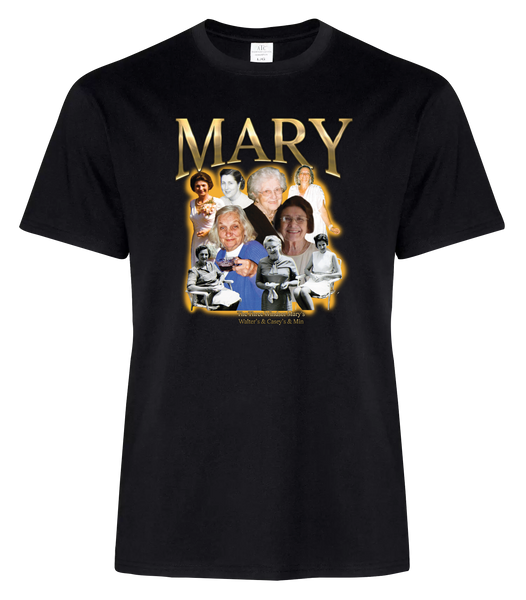 Mary's 90's Bootleg Adult Ring Spun Cotton T-Shirt with Printed logo