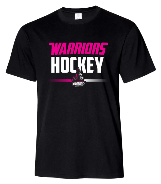 Warrior Hockey Ladies Pink Youth Cotton T-Shirt with Printed Logo