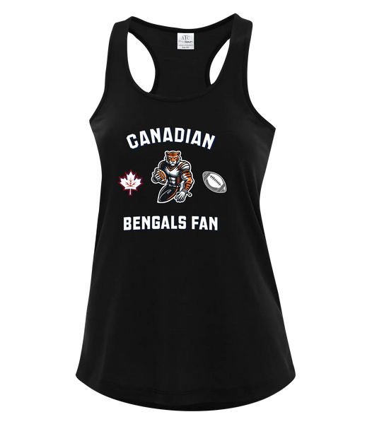 Bengals Fan Ladies Racerback Tank with Printed Logo