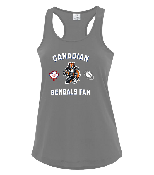 Bengals Fan Ladies Racerback Tank with Printed Logo