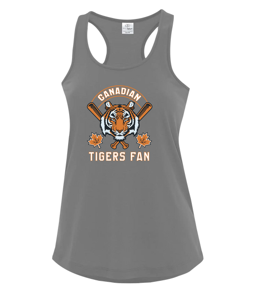 Tigers Fan Ladies Racerback Tank with Printed Logo