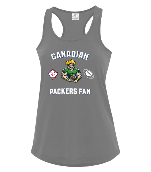 Packers Fan Ladies Racerback Tank with Printed Logo
