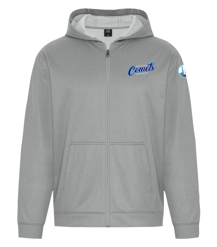 Christ The King Adult Dri-Fit Full Zip Hooded Sweatshirt with Left Chest Embroidered Logo