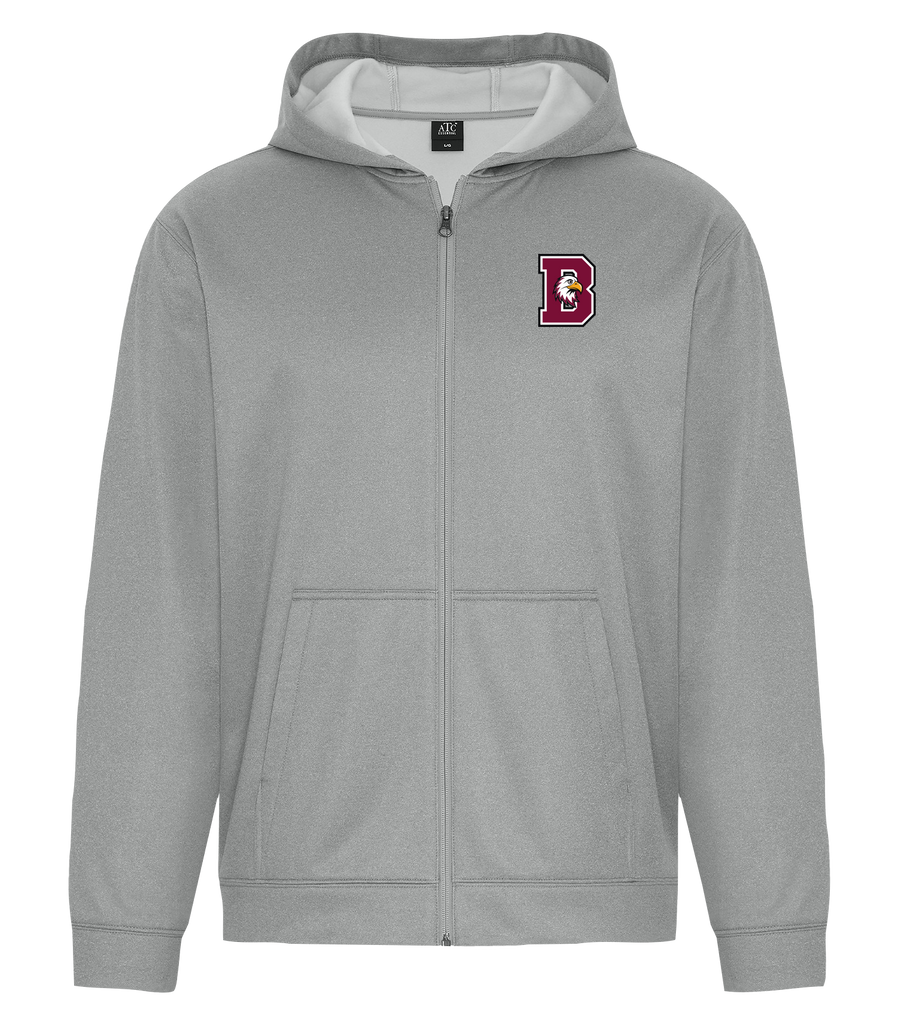 St. John de Brebeuf Adult Dri-Fit Full Zip Hooded Sweatshirt with Left Chest Embroidered Logo