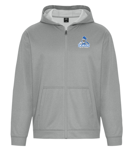Les Chevaliers De St. Mary Adult Dri-Fit Full Zip Hooded Sweatshirt with Left Chest Embroidered Logo