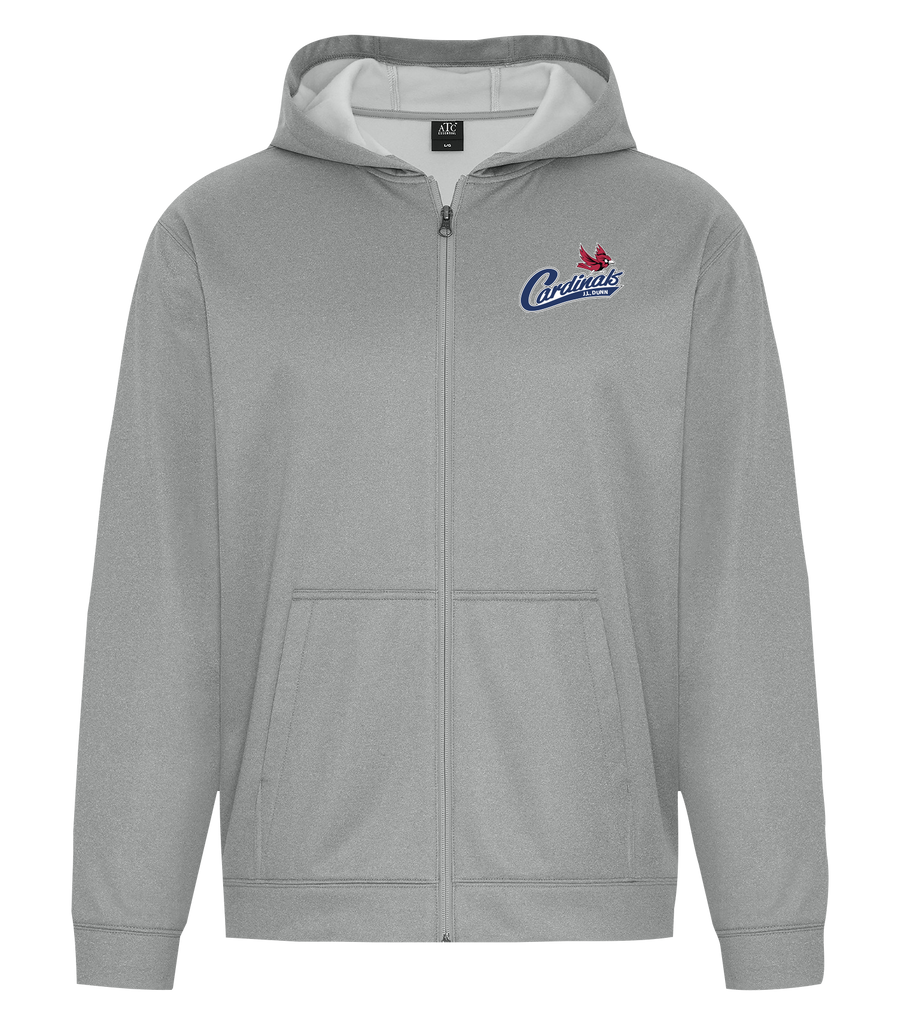 Cardinals Adult Dri-Fit Full Zip Hooded Sweatshirt with Left Chest Embroidered Logo