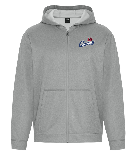 Cardinals Adult Dri-Fit Full Zip Hooded Sweatshirt with Left Chest Embroidered Logo