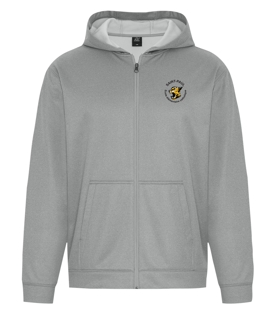 Saint-Paul Adult Dri-Fit Full Zip Hooded Sweatshirt with Left Chest Embroidered Logo