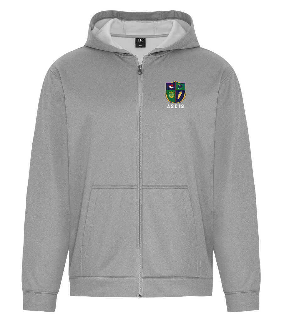 Ste. Cécile Adult Dri-Fit Full Zip Performance Hooded Sweatshirt with Left Chest Embroidered Logo