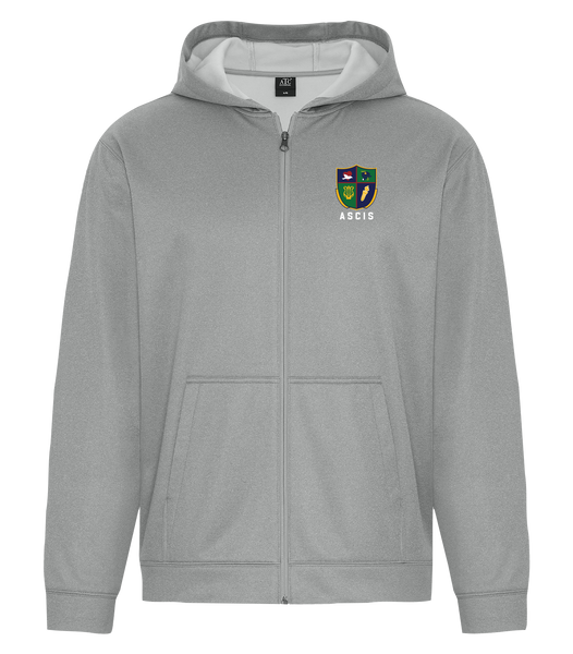 Ste. Cécile Adult Dri-Fit Full Zip Performance Hooded Sweatshirt with Left Chest Embroidered Logo