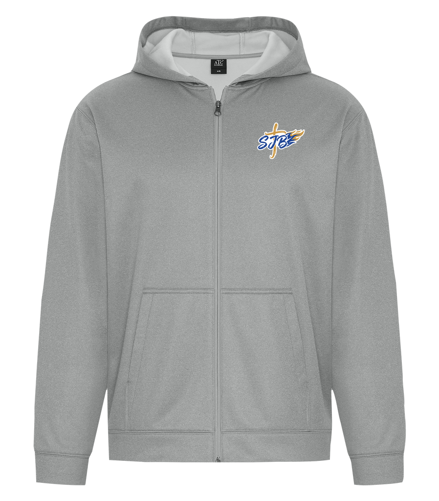 St. John the Baptist Adult Dri-Fit Full Zip Hooded Sweatshirt with Left Chest Embroidered Logo