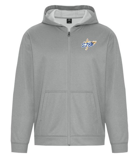 St. John the Baptist Adult Dri-Fit Full Zip Hooded Sweatshirt with Left Chest Embroidered Logo