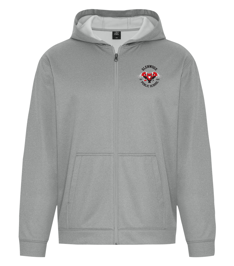 Glenwood Adult Dri-Fit Full Zip Hooded Sweatshirt with Left Chest Embroidered Logo