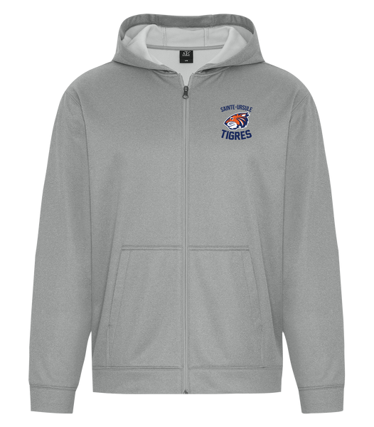 Sainte-Ursule Adult Dri-Fit Full Zip Hooded Sweatshirt with Left Chest Embroidered Logo
