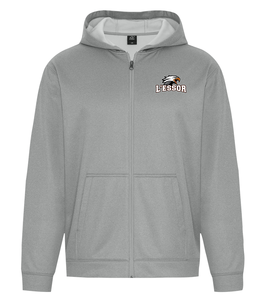 L'Essor Adult Dri-Fit Full Zip Hooded Sweatshirt with Left Chest Embroidered Logo