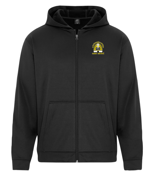 École Élémentaire Catholique Saint-Michel Adult Dri-Fit Full Zip Hooded Sweatshirt with Left Chest Embroidered Logo