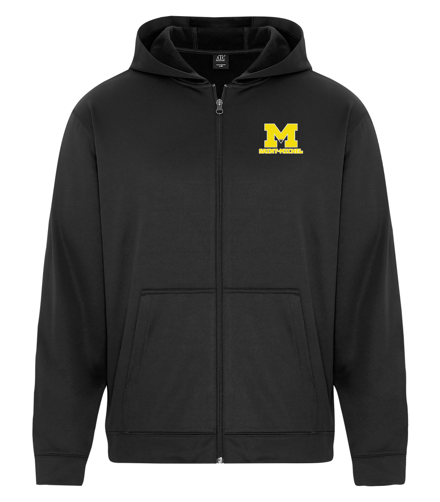 Saint-Michel Adult Dri-Fit Full Zip Hooded Sweatshirt with Left Chest Embroidered Logo