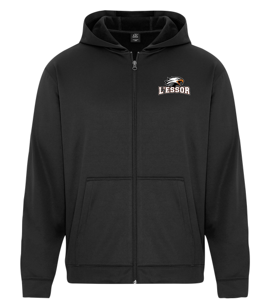 L'Essor Adult Dri-Fit Full Zip Hooded Sweatshirt with Left Chest Embroidered Logo