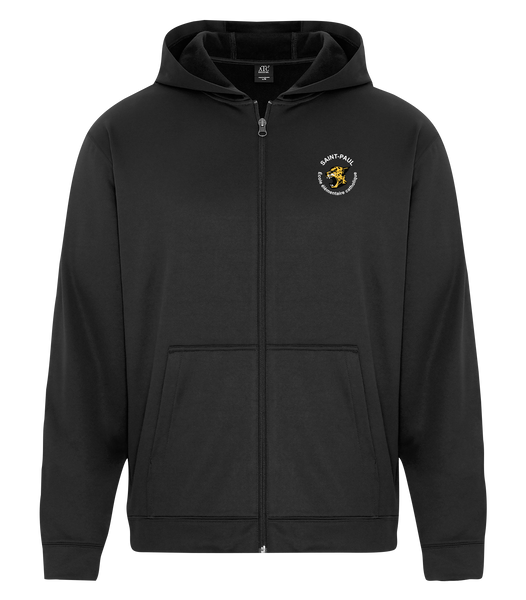 Saint-Paul Adult Dri-Fit Full Zip Hooded Sweatshirt with Left Chest Embroidered Logo